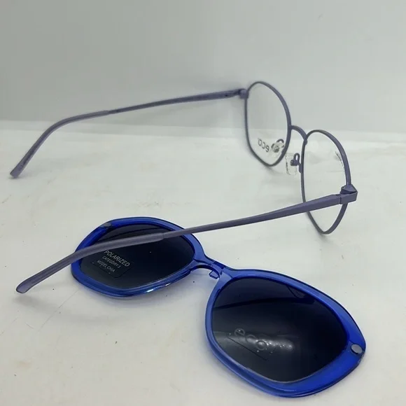 ECO Chia Eyeglasses Frames RXable & Magnet Sunglasses Lavender 50-18-140 MWT